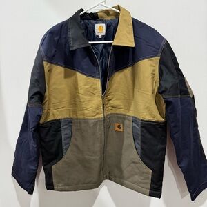 Carhartt Colorblock Work Jacket in Navy, yellow and gray.. Men’s Med